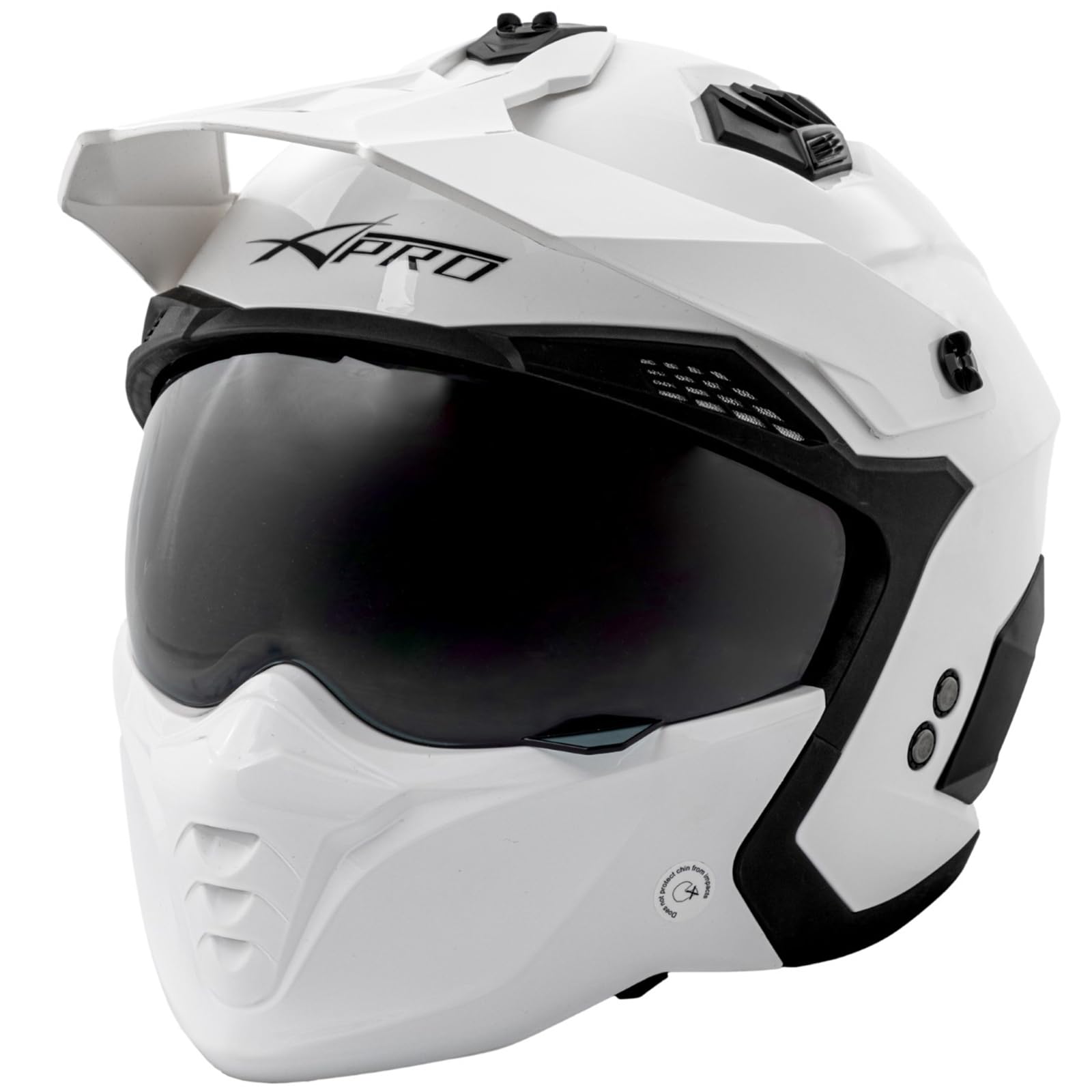 A-Pro Casco Moto Jet Cafe Racer Omologato ECE 22-06 Parasole scooter Bianco XL