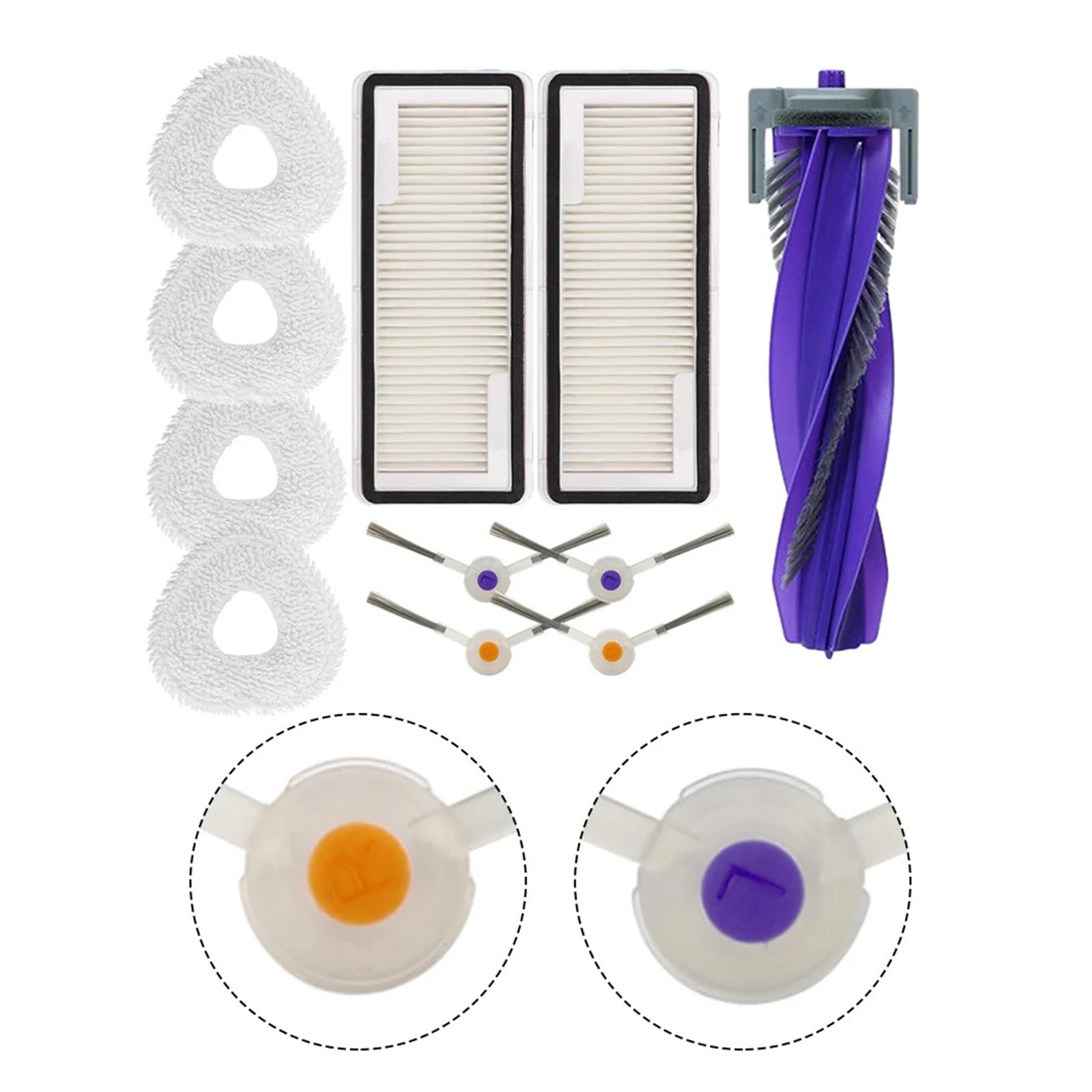 11Pcs Parti Robot, Compatibile con Narwal, J4 J4-Lite Spazzola Panni Mop