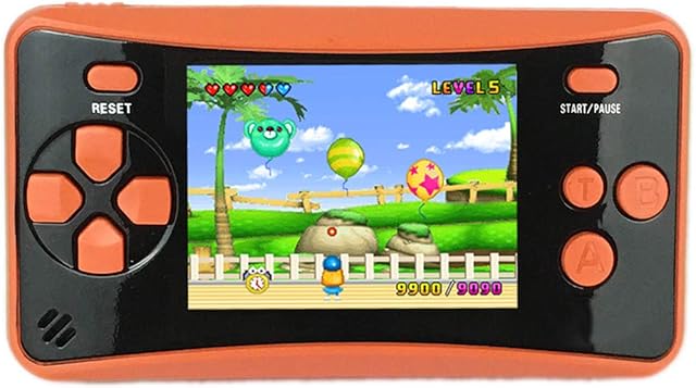 Portable Handheld Games for Kids 2.5" LCD Screen Game Console TV Output Arcade Gaming Player System Built in 182 Classic Retro Video Games Birthday for Your Boys Girls(Orange)