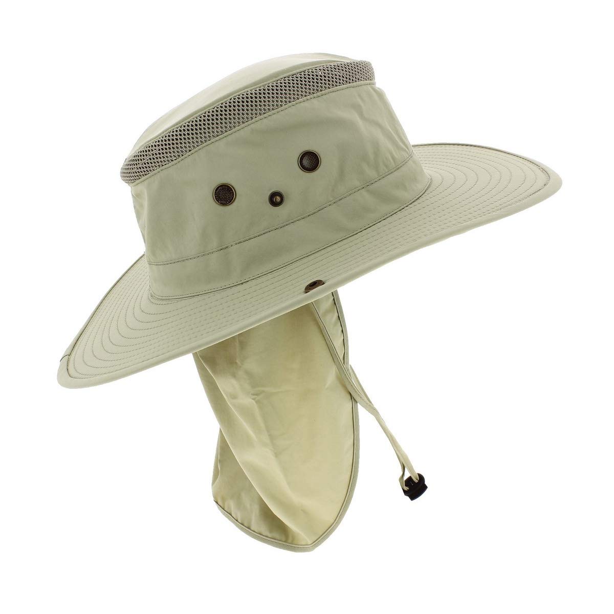 Traclet Chapeau Bermudes Beige-Kaki Anti UV UPF 50+ Couvre-Nuque - XL - 60/61 cm