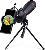 QUNSE Telescopio Terrestre, Zoom de 20-60X80 Gran Campo, Lente óptica de Multi-Revestido,...