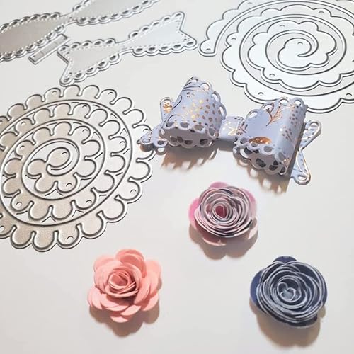 Miniatura 8 de 24 troqueles de corte de metal en espiral de flores 3D para hacer tarjetas, bricolaje, álbumes de recortes, plantillas de troquelado, troquelados,