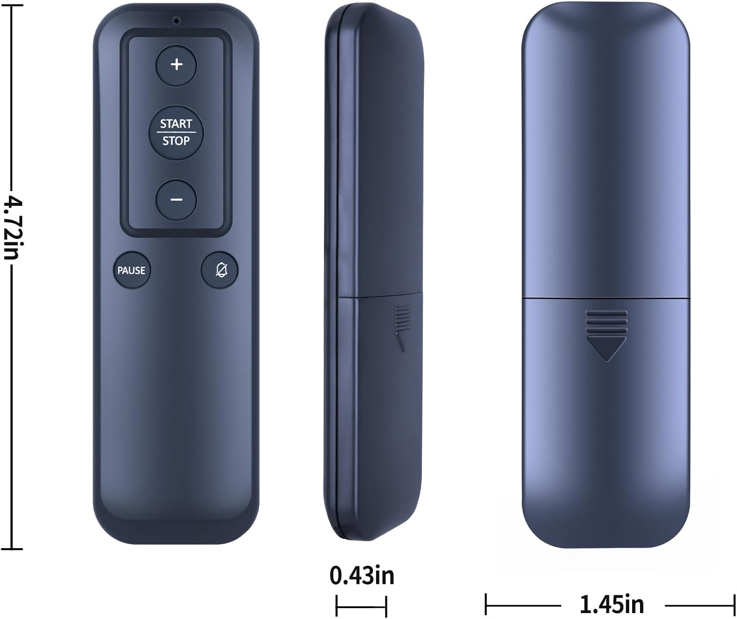 Diagram showing the dimensions of the WDZP Treadmill Remote Control