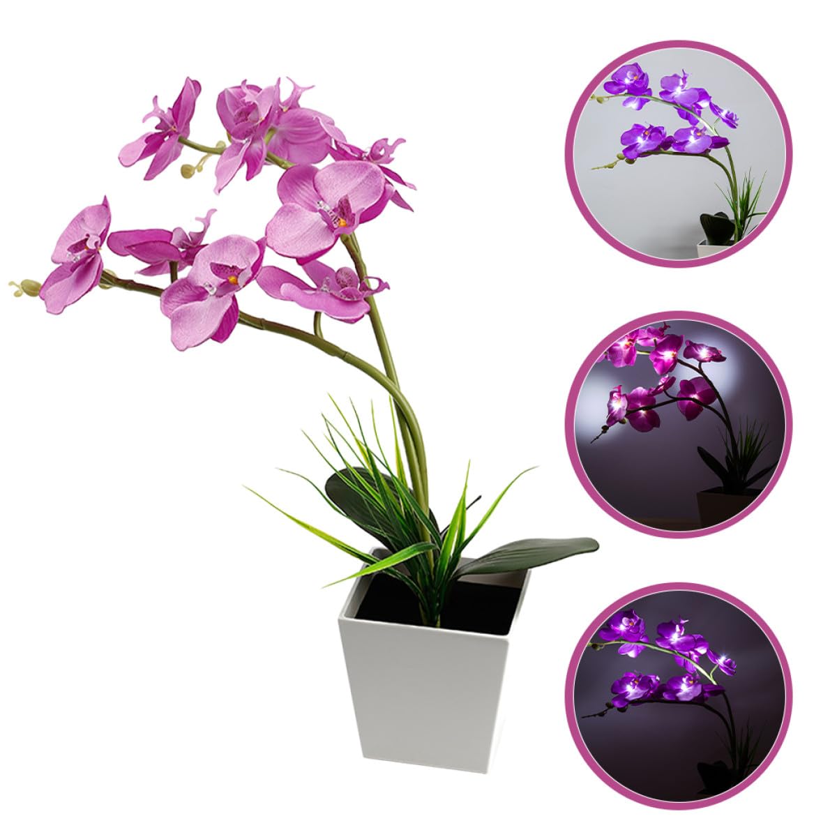 LED Orchideen Blumenlicht mit 9 LEDs, Faltbaren Zweigen, Kunststoff