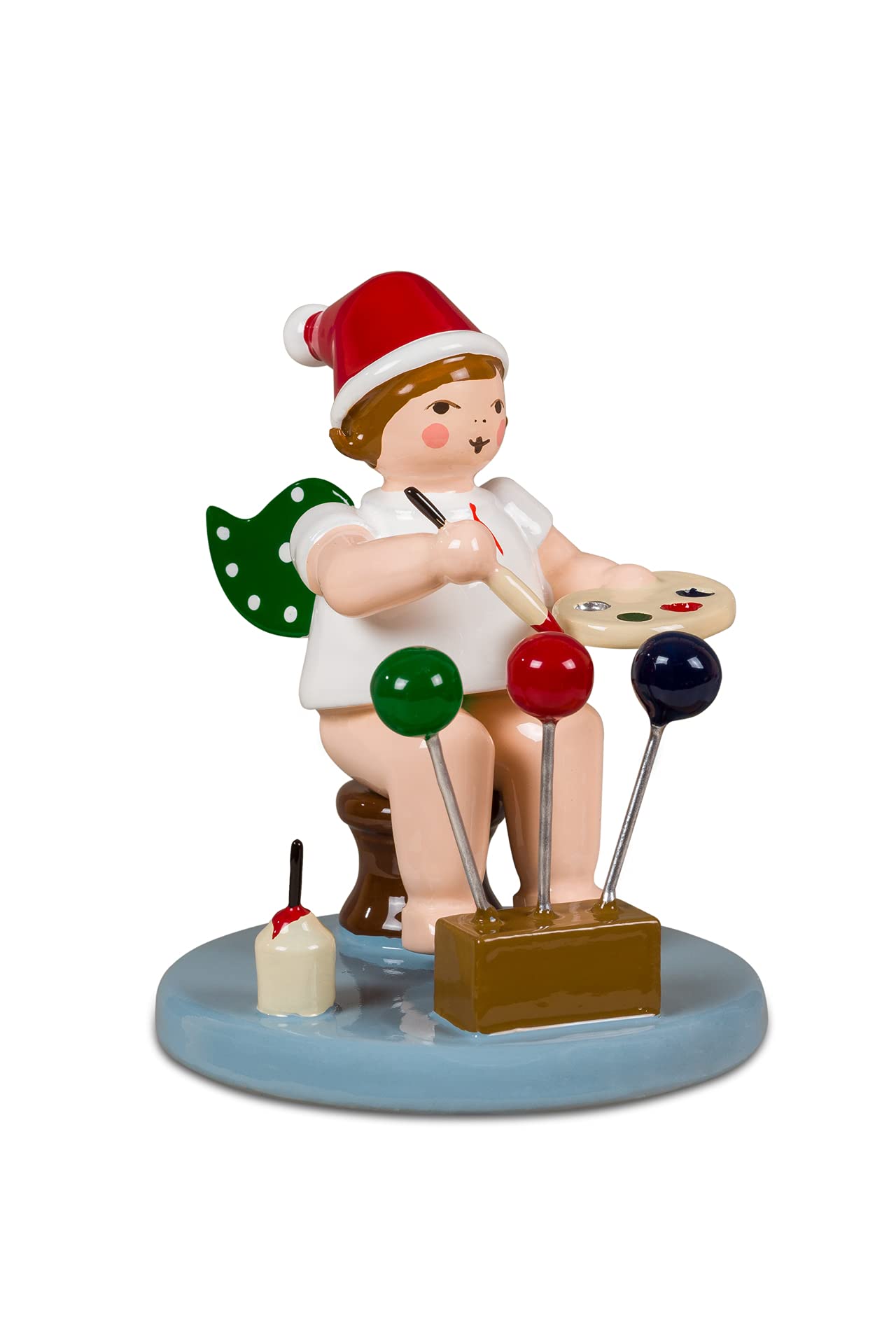 Ange de Noël en bois miniature de 6 cm pour décoration de table et crèche festive