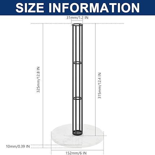Miniatura 2 de NearMoon Soporte para toallas de papel, dispensador de toallas de papel de metal resistente con base de mármol, tamaño estándar o jumbo para