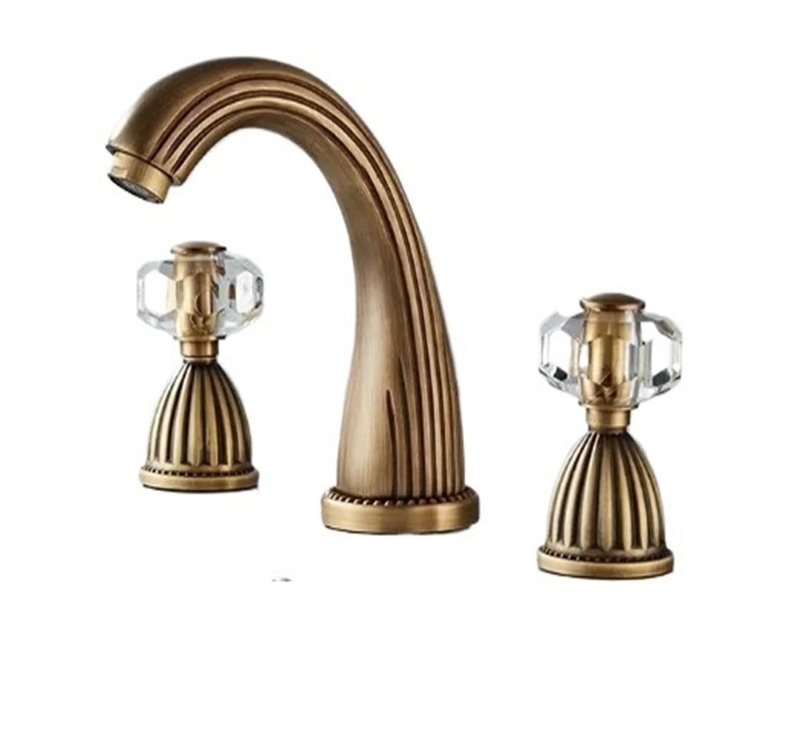 Robinet de salle bain en laiton antique mélangeur 3 trous chic