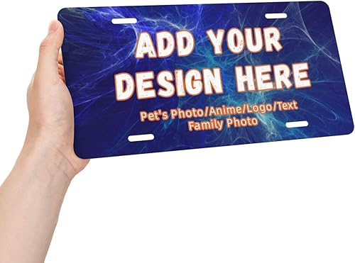 Miniatura 4 de Placa frontal personalizada para automóvil, placa personalizada con tus propias imágenes, metal de aluminio personalizable de 6 x 12 pulgadas,