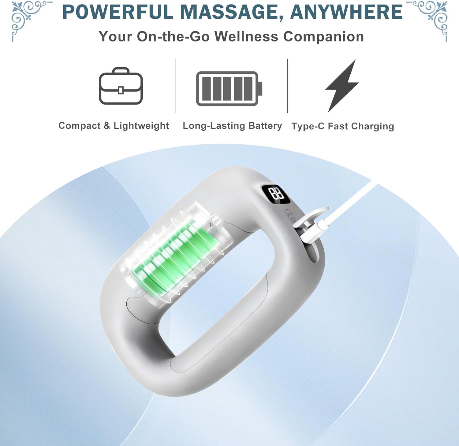 Multifunctional Full-Body Fascia Ring Massager, 3 Modes & 6 Intensities, Deep Tissue Vibration, Hands-Free Electric Massage Ring for Muscle Recovery & Relaxation, Gift for Athletes...