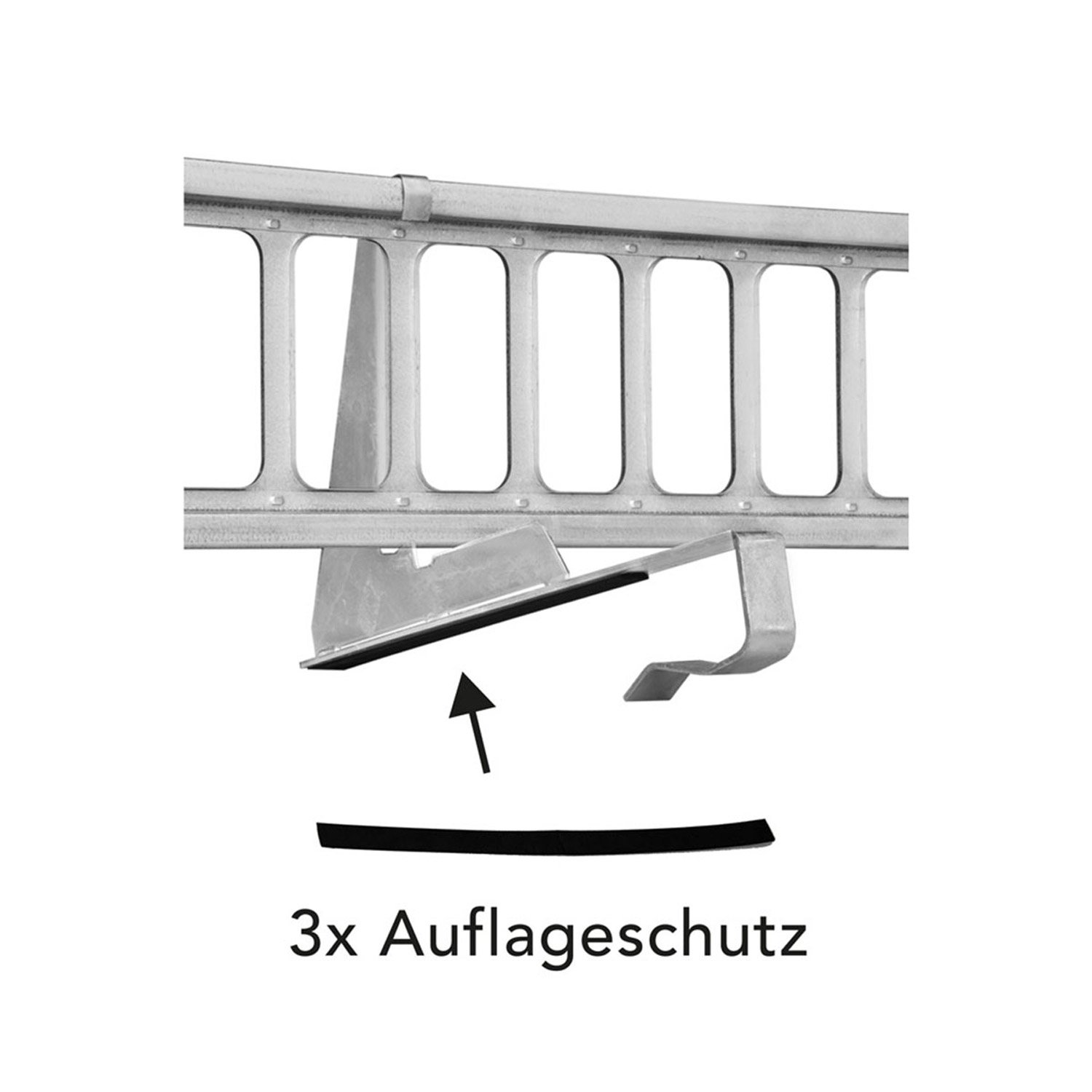 Schneefanggitter ohne Farbe 2,0 m, 9-teiliges Set inkl. Auflageschutz, Made in Germany, 263 kg pro Meter stark, universales Schneefangsystem, blitzschnell montiert