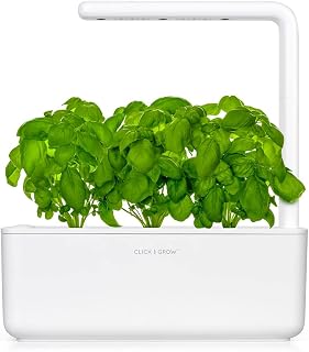 Click and Grow Smart Garden | Easier than Hydroponics growing system | Grow Your Own Kits | Indoor Herb Garden | 3 Basil Pods included, White