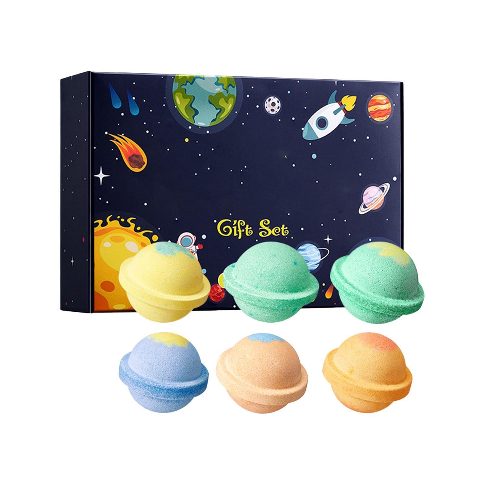 Duschbäder, Set mit 6 Kugeln, natürliche sanfte Reinigung, Badekugeln in Form eines Planeten, für Ehefrau, Mutter, Freundin, Pflege, Entspannung, Haus Spa
