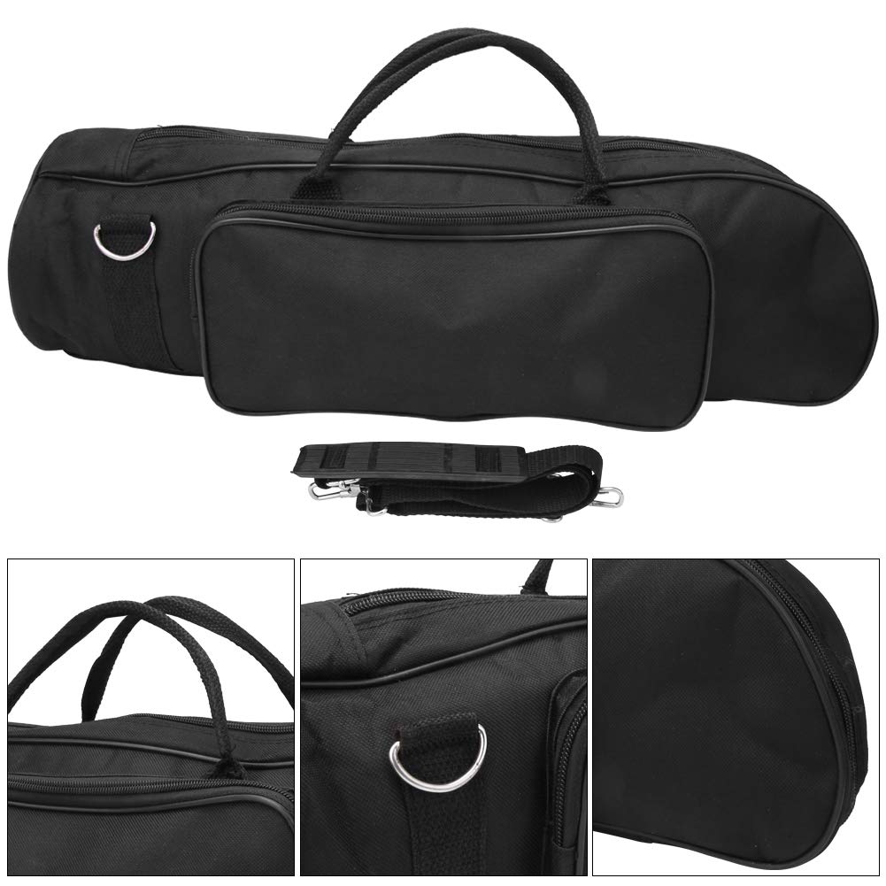 Dilwe Bolsa de Trompeta, Nylon Impermeable Trompeta Bolsa Estuche Tela Duradera Accesorios para Instrumentos Musicales, Negro