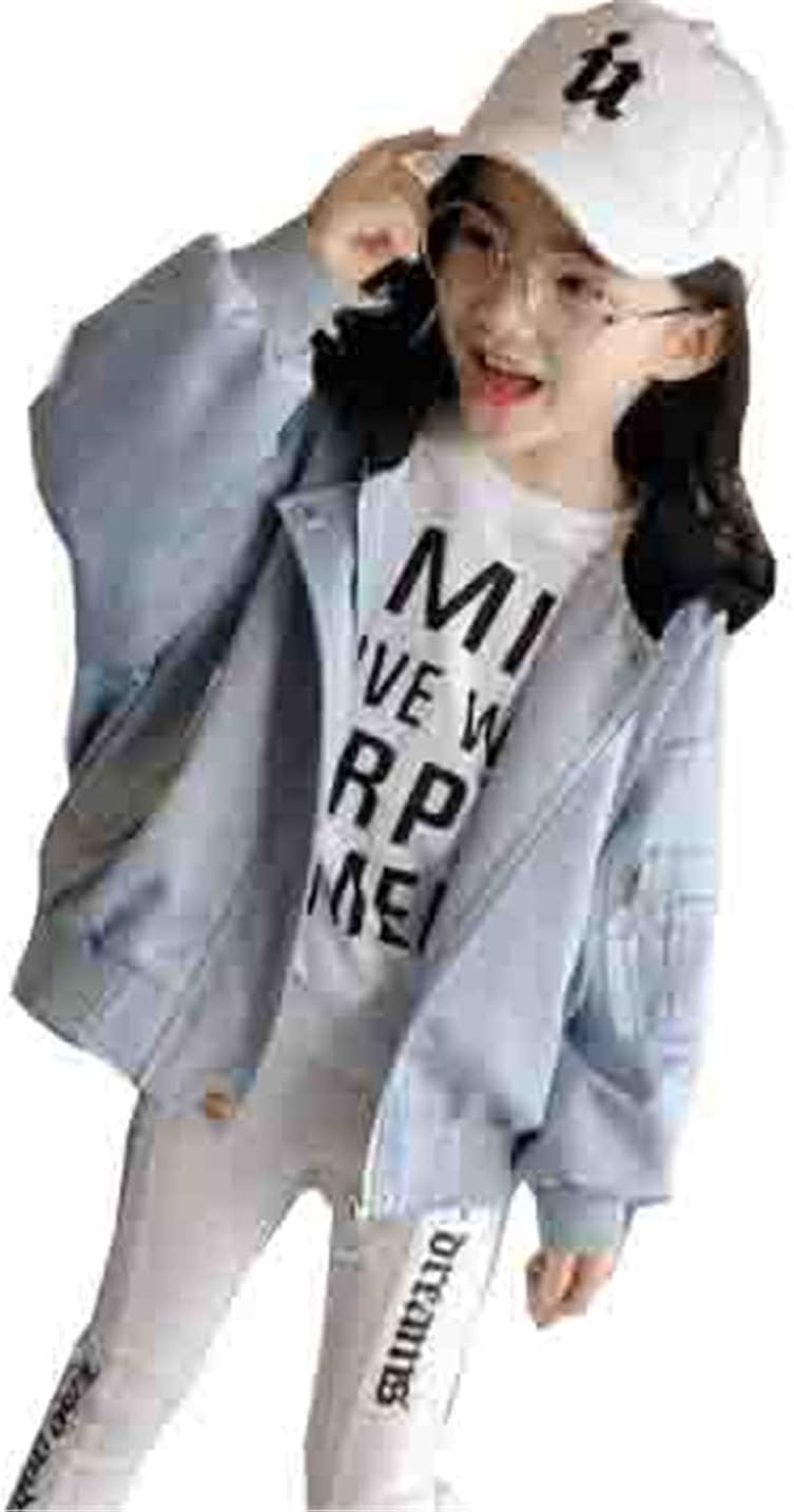 エージョン 高評価 ガールズ ジャケット 女の子 春秋 ブルゾン 野球服 コート トップス 子供服 無地 オシャレ ファッション 長袖 フード付き カジュアル 快適 スタジャン キッズ ジュニア