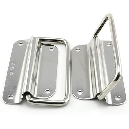 Lind Kitchen 2pcs 4 Inch Pull Ring Handle 304 Stainless Steel Foldable Boat Hatch Latch Cabinet Lifting Ring Pull Handle