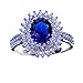 Viyuroyk 925 Sterling Silver Shining Blue Gemstone Cubic Zirconia Rings Diamond Rings for Women Jewelry Findings Earring Backs Findings (US Code 9)