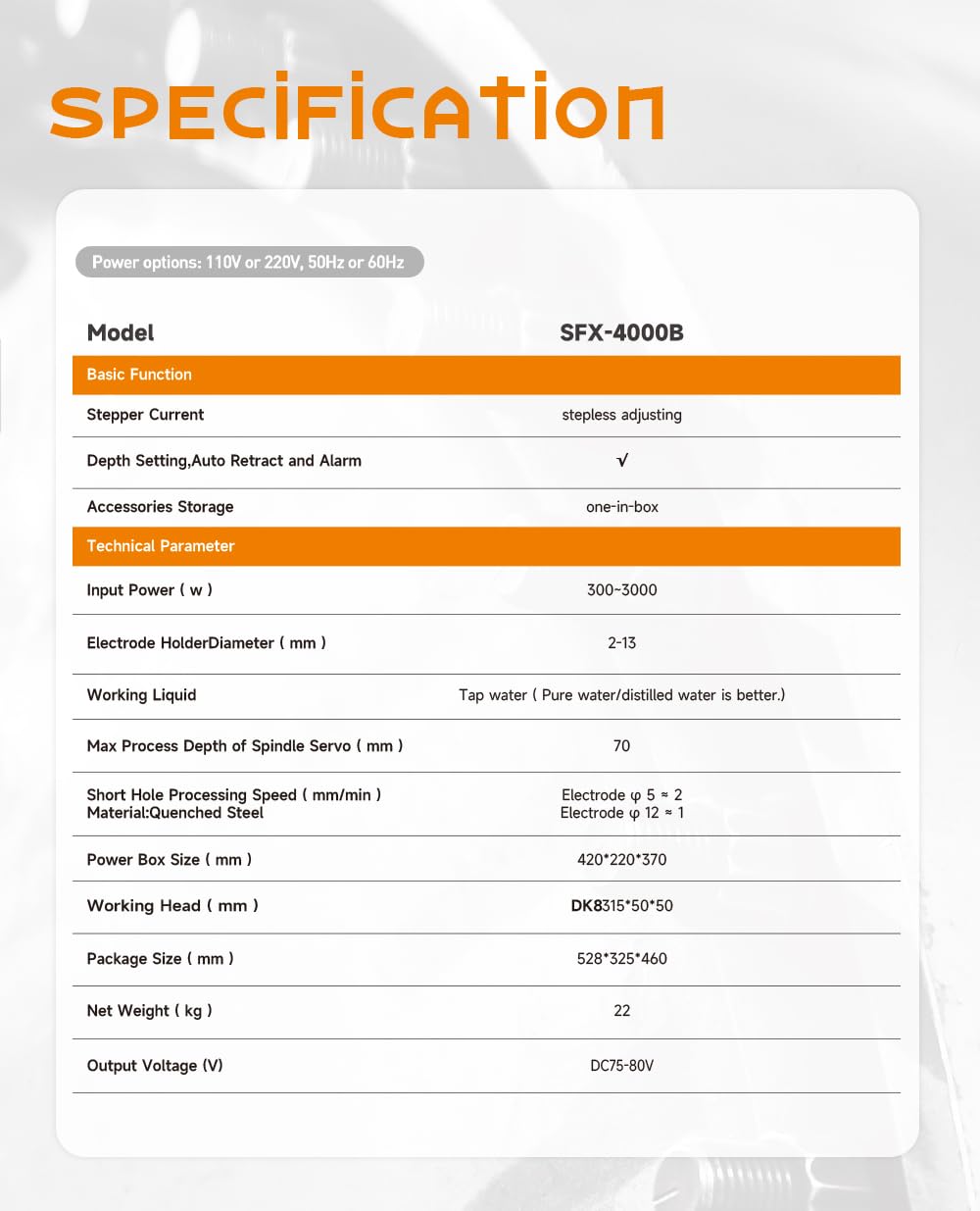 3000W 110V Portable EDM Broken Tap Remover SFX-4000B Tap Burner Tap Removal Tool for M2-M48 Taps Auto Return Depth Setting