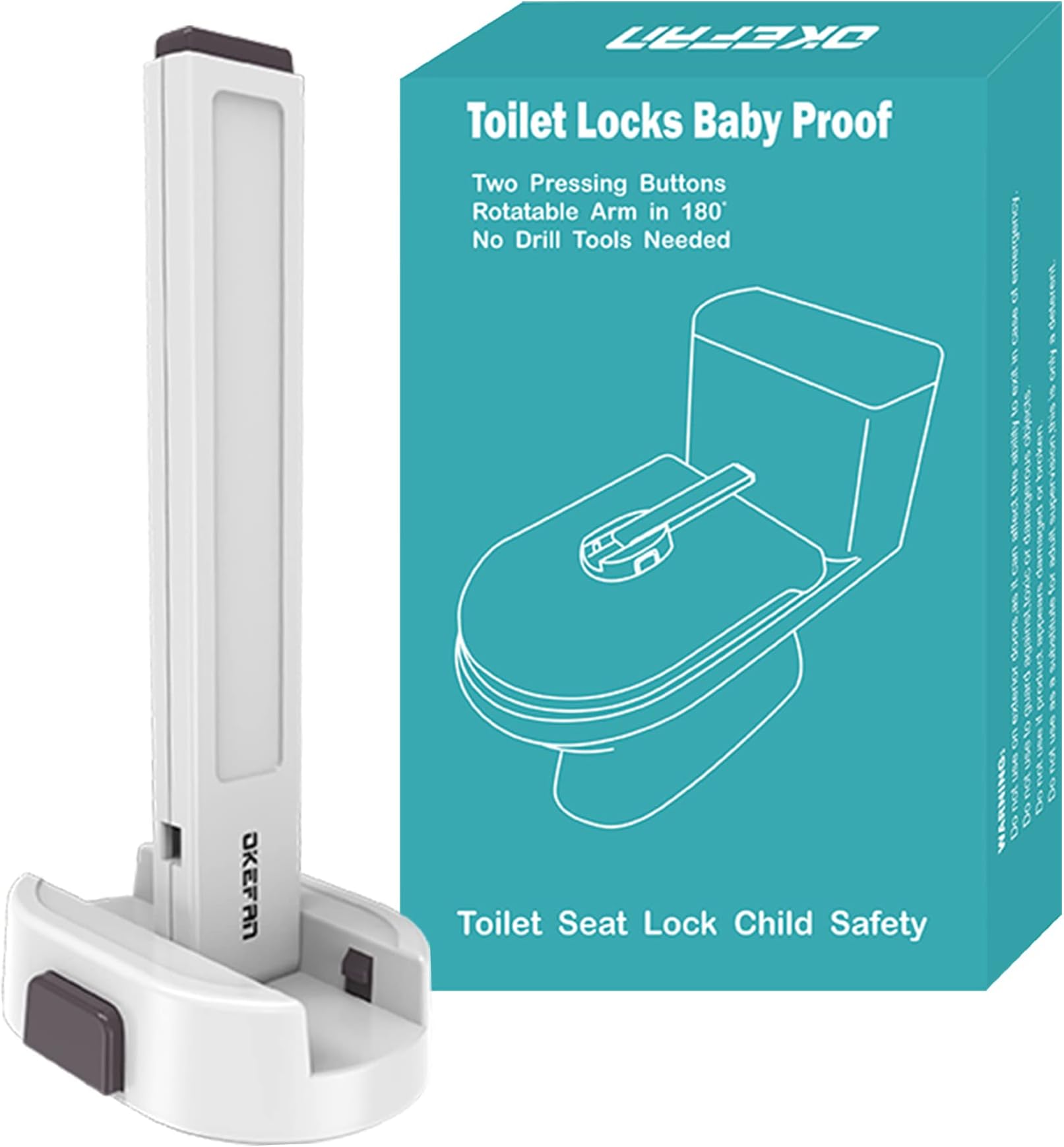 Toilet Locks Baby Proof - OKEFAN Toilet Seat Lock Child Safety for Toddlers Adhesive Kids Proofing Toilet Lid Lock Easy to Install No Drill Needed (2)