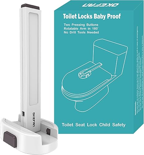 Toilet Locks Baby Proof - OKEFAN Toilet Seat Lock Child Safety for Toddlers Adhesive Kids Proofing Toilet Lid Lock Easy to Install No Drill Needed