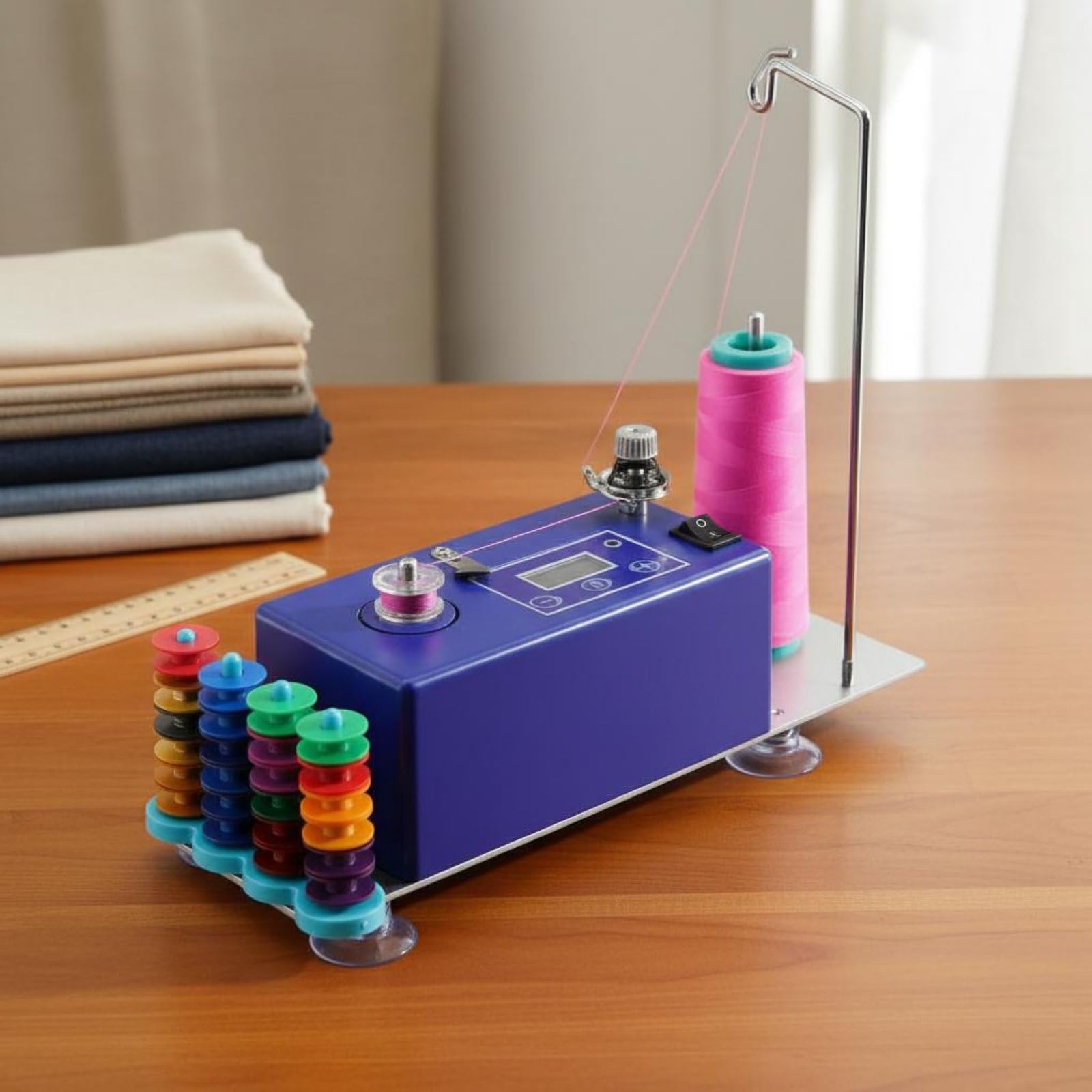 Macchina da Cucire Compatta Avvolgitore Bobina Filo Display Automatico Fermo Spegnimento Funzione Regolazione Adatta per Casa Artigiani Textile Corsi di Cucito Appassionati Sartoria