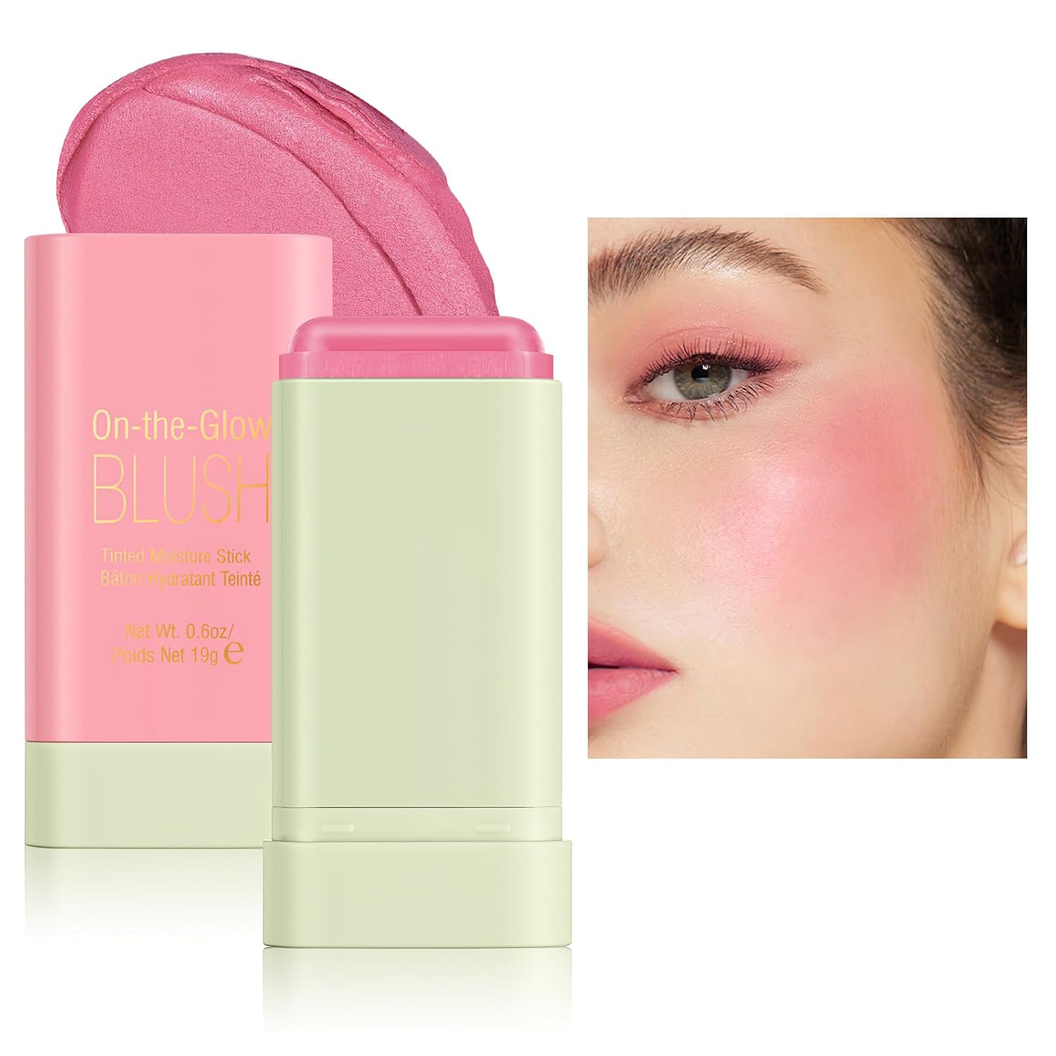 MIELIKKI Cream Blush Stick for Cheeks, Multi-Use Moisturizer Stick, Luxuriously Blendable Color, Natural Dewy Finish, Soft Pink Color, Waterproof