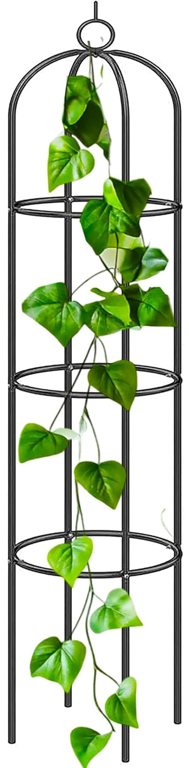 PRADICHI 2.4m Black Metal Garden Arch - Heavy Duty Powder-Coated Steel Arbor for Climbing Plants & Roses - Decorative Pergola for Weddings, Walkways & Outdoor Events (Pack of 1, Garden Obelisk)