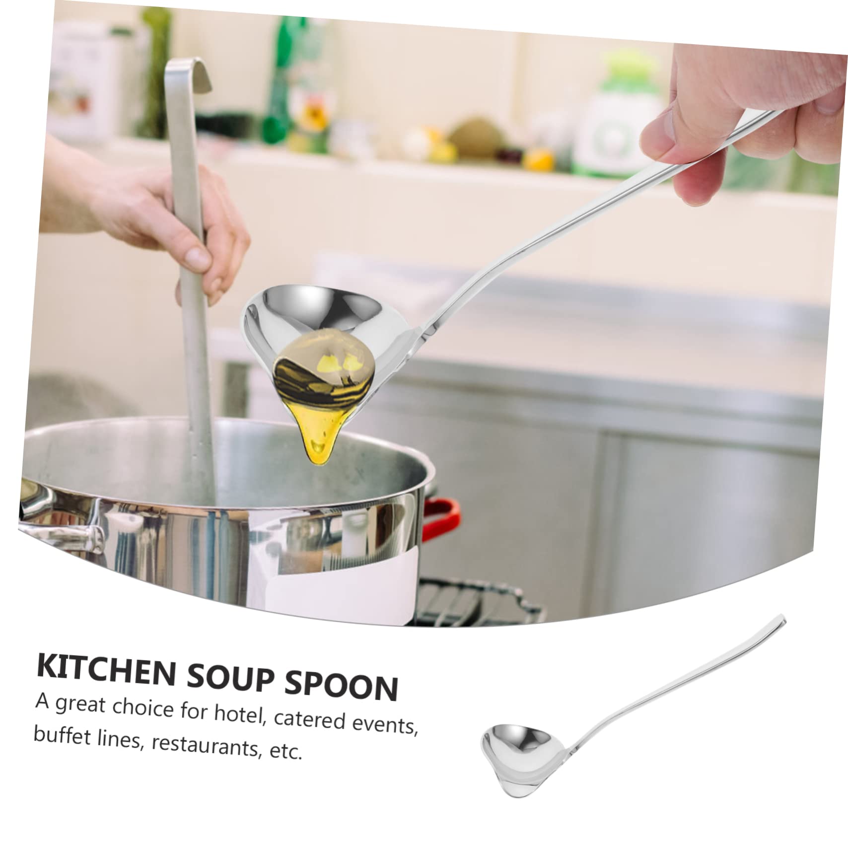 Cuillère à Sauce Inox 304 Longue Avec Bec Verseur – Louche Japonaise Antidérapante 31 Cm
