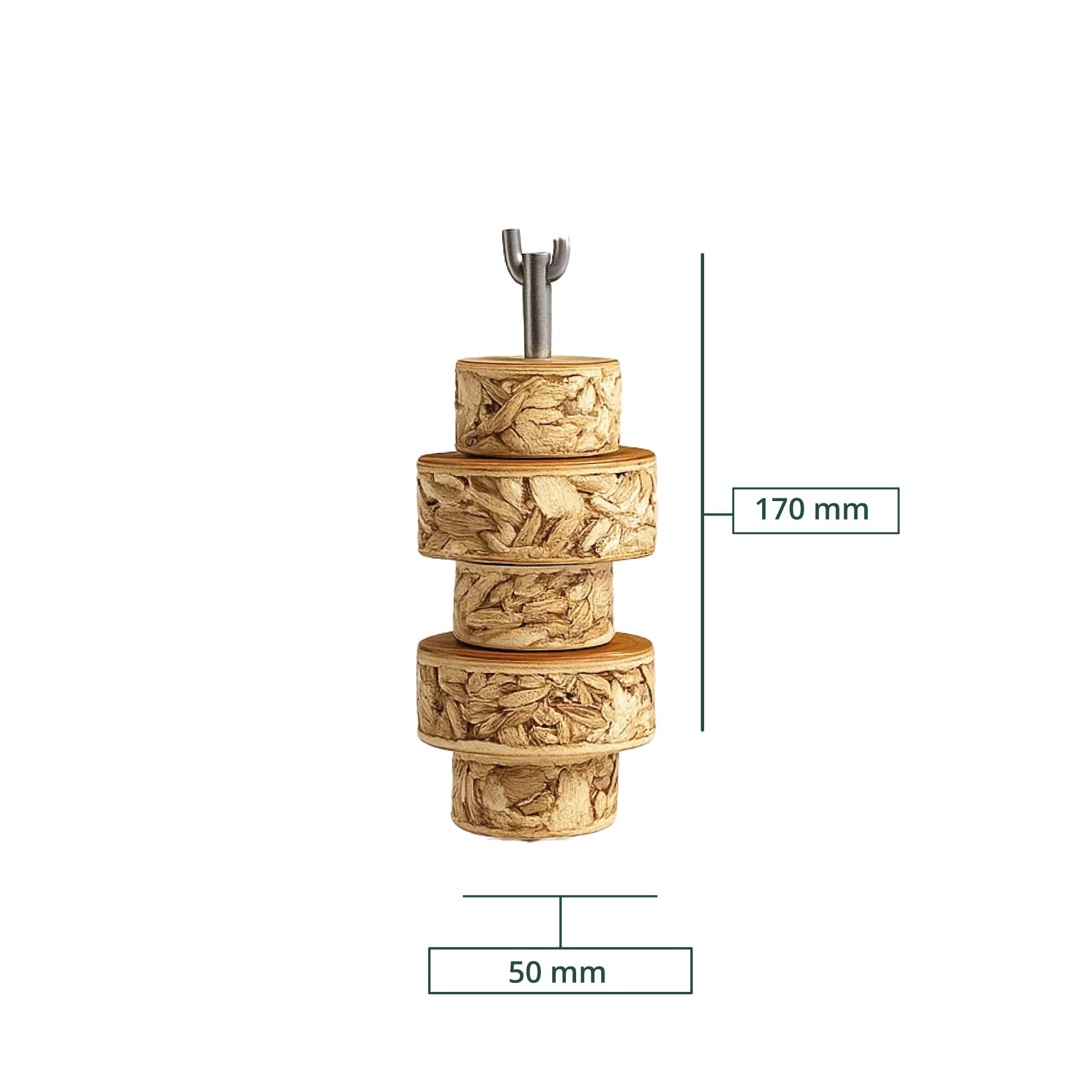 Vogel Spielzeug Knabberblock 20 Stück vertikal 170 mm - Palmblatt biologisch abbaubar - Mini Shred Block - Vogelkäfig Zubehör Kauspielzeug Vogel Beschäftigungsspielzeug für Käfig Vögel