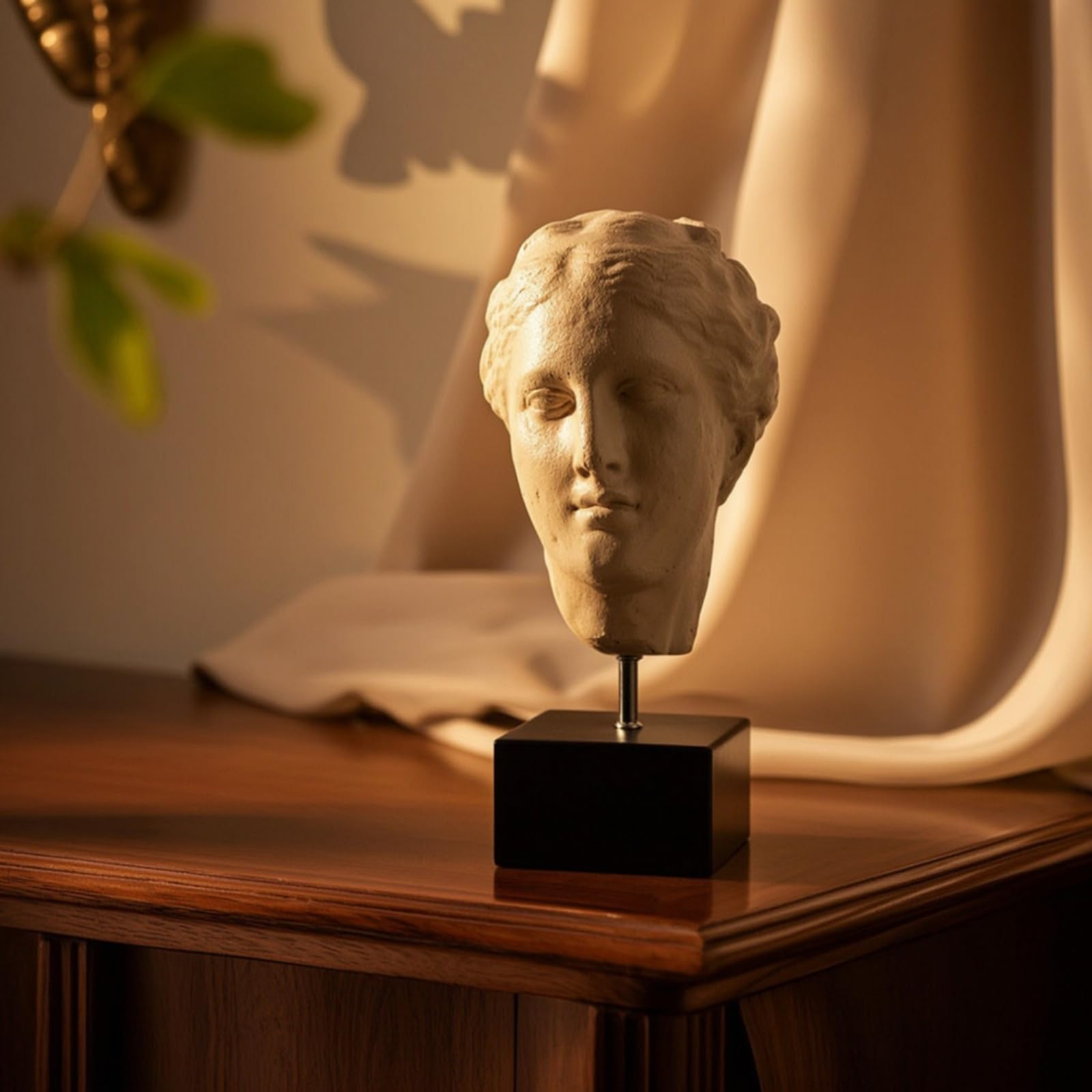 Busto Resina Resistente Al sgaste Escultura con Base Figura corativa para Salón, Recibidor