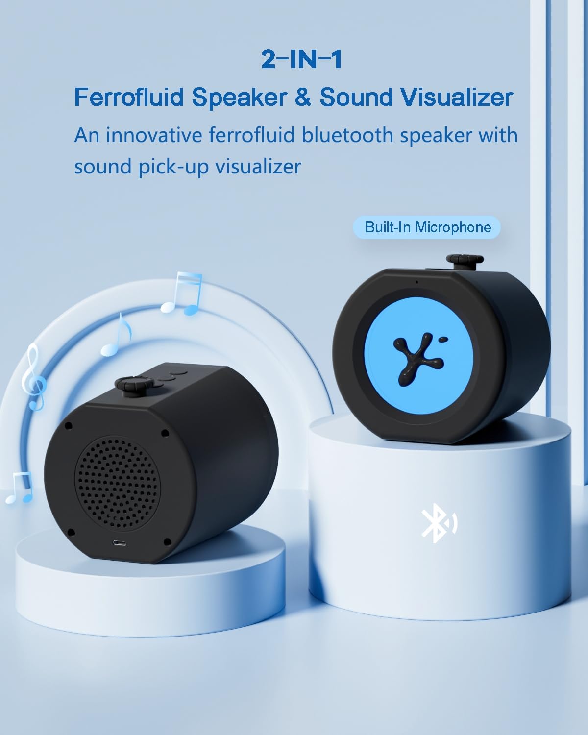 Dancing Ferrofluid Bluetooth Speaker, Ferro Fluid Sound Visualizer with Colorful Lamp, Cool Magnetic Liquid Ferrofluid Display with Music Rhythm, Audio Visual Decor Venom Desk Toy Gifts for Teens - Image 2