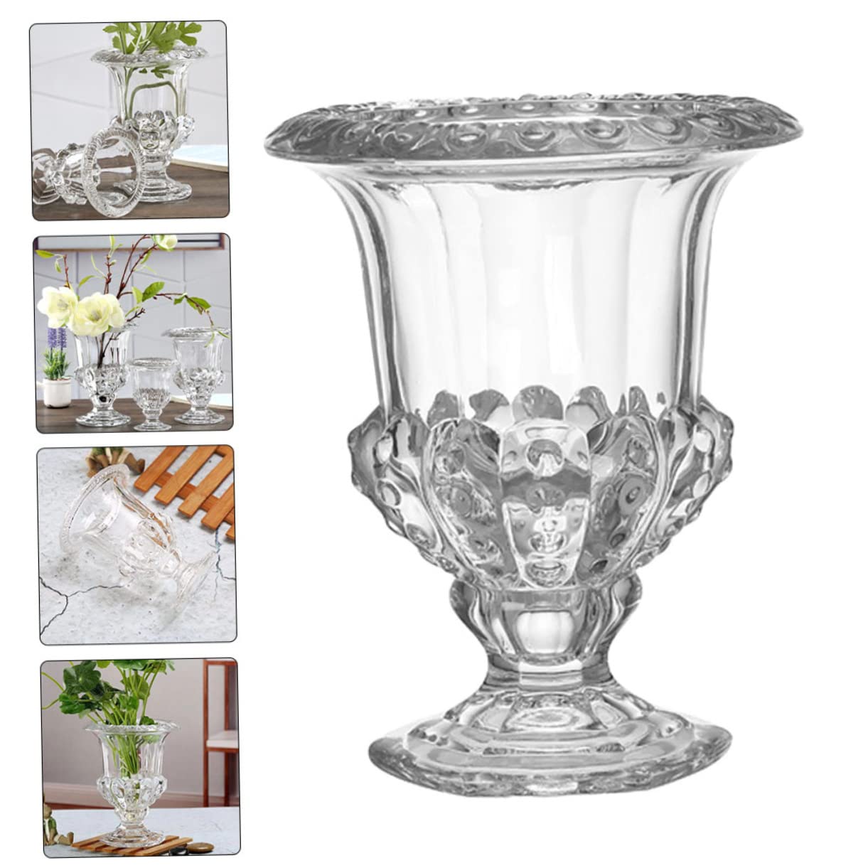 IMIKEYA Transparente Glasvase Hochzeitsvase aus Glas mit Hydroponischer Funktion für Langanhaltende Blumen Dekoration und Elegante Tischdeko bei Hochzeitsfeiern