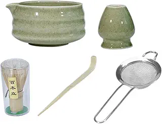 Matcha Whisk Set, Authentic Matcha Kit, Professional Matcha Tools, Matcha Scoop Set, Matcha Accessories for Beginners, 5-Piece Matcha Set for Matcha Lovers Novices Family Friends Colleagues