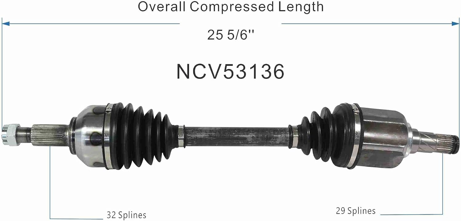 GSP NCV53136 CV Axle Shaft Assembly - Compatible With Select Nissan Altima (3.5L), Maxima - Front Left (Driver Side)