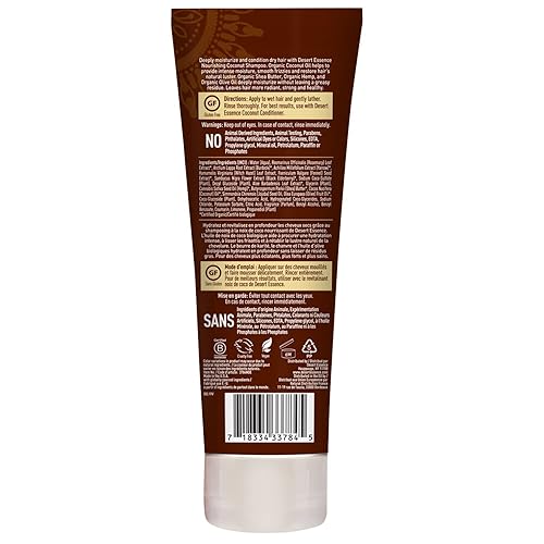 Miniatura 3 de Desert Essence Champú de coco, 8 onzas líquidas, sin gluten, vegano, sin parabenos, nutritivo para cabello seco con aceite de coco, manteca de