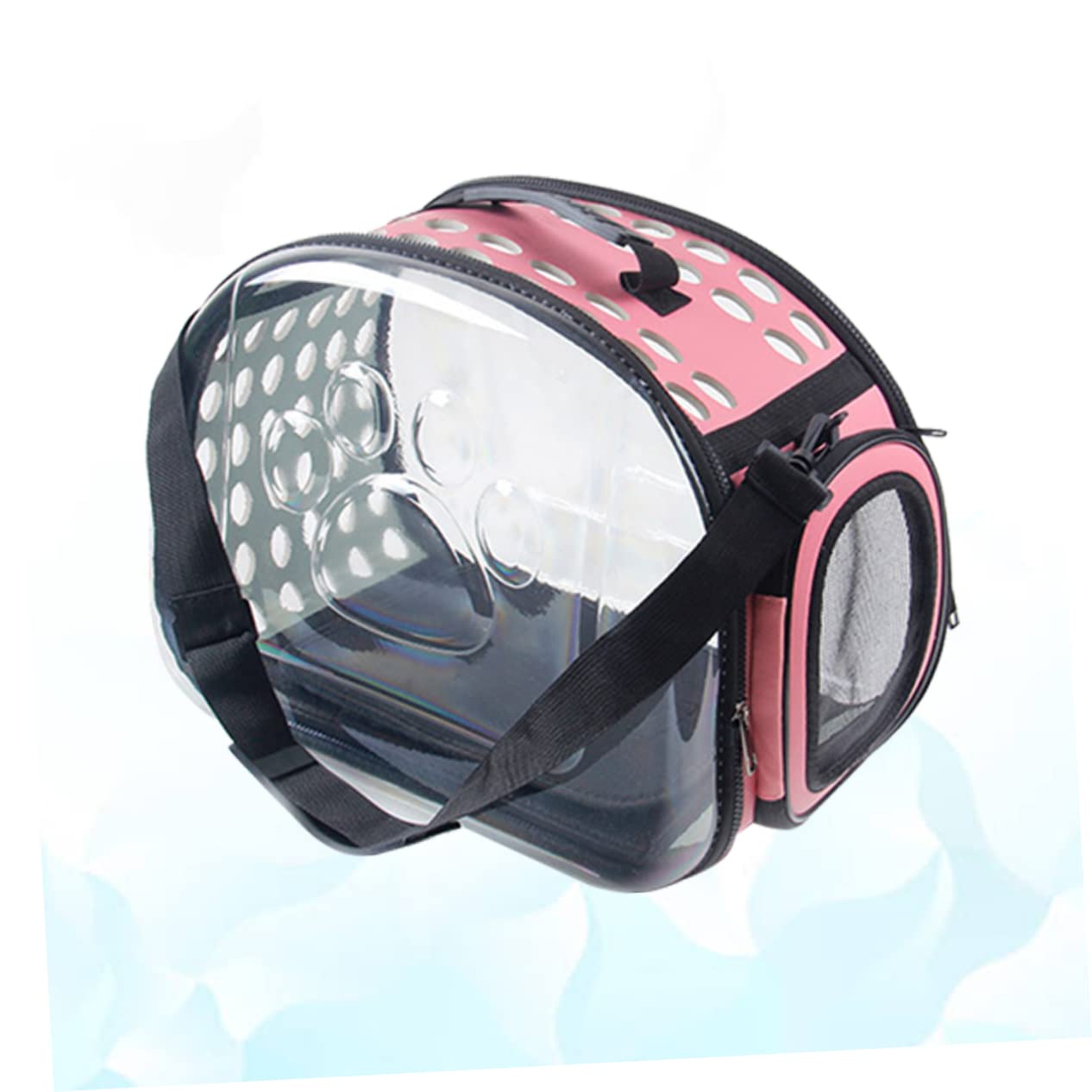 Katzentransportbox mit Transparentem Design, Eva, Rosa | Verstellbare Gurte mit Schnalle, für Hund und Haustier, für Reisen und Sightseeing