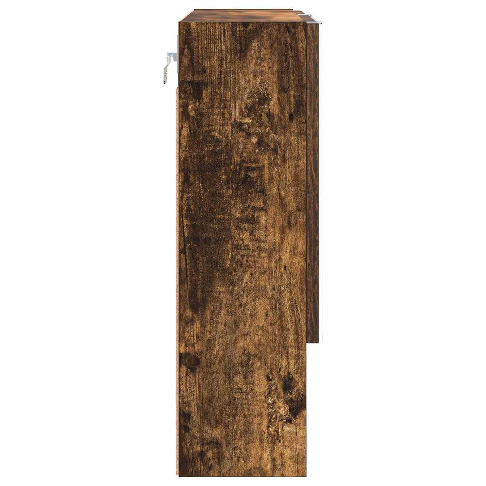 SYDE Armario Espejo Roble Ahumado 59 x 17 x 55 cm | Montaje en pared, Puerta con bisagras, Madera resistente a humedad, Uso interior