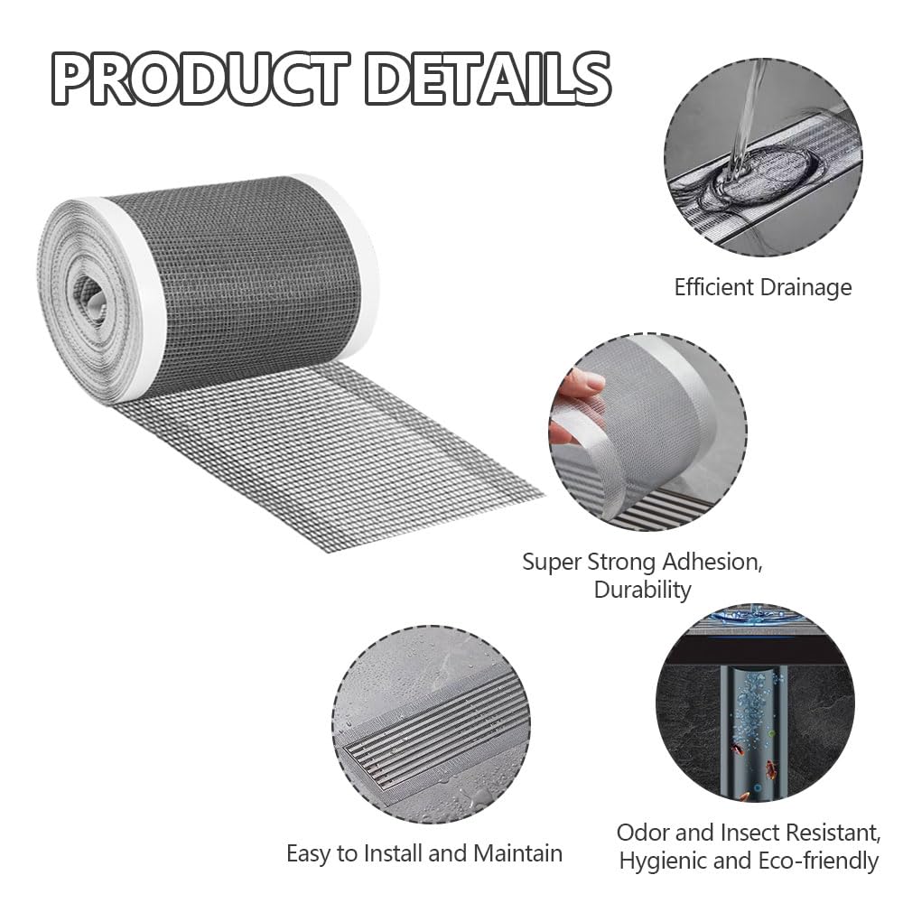 Abflusssieb Dusche 10cm X 10m - Haarfänger Gegen Verstopfung