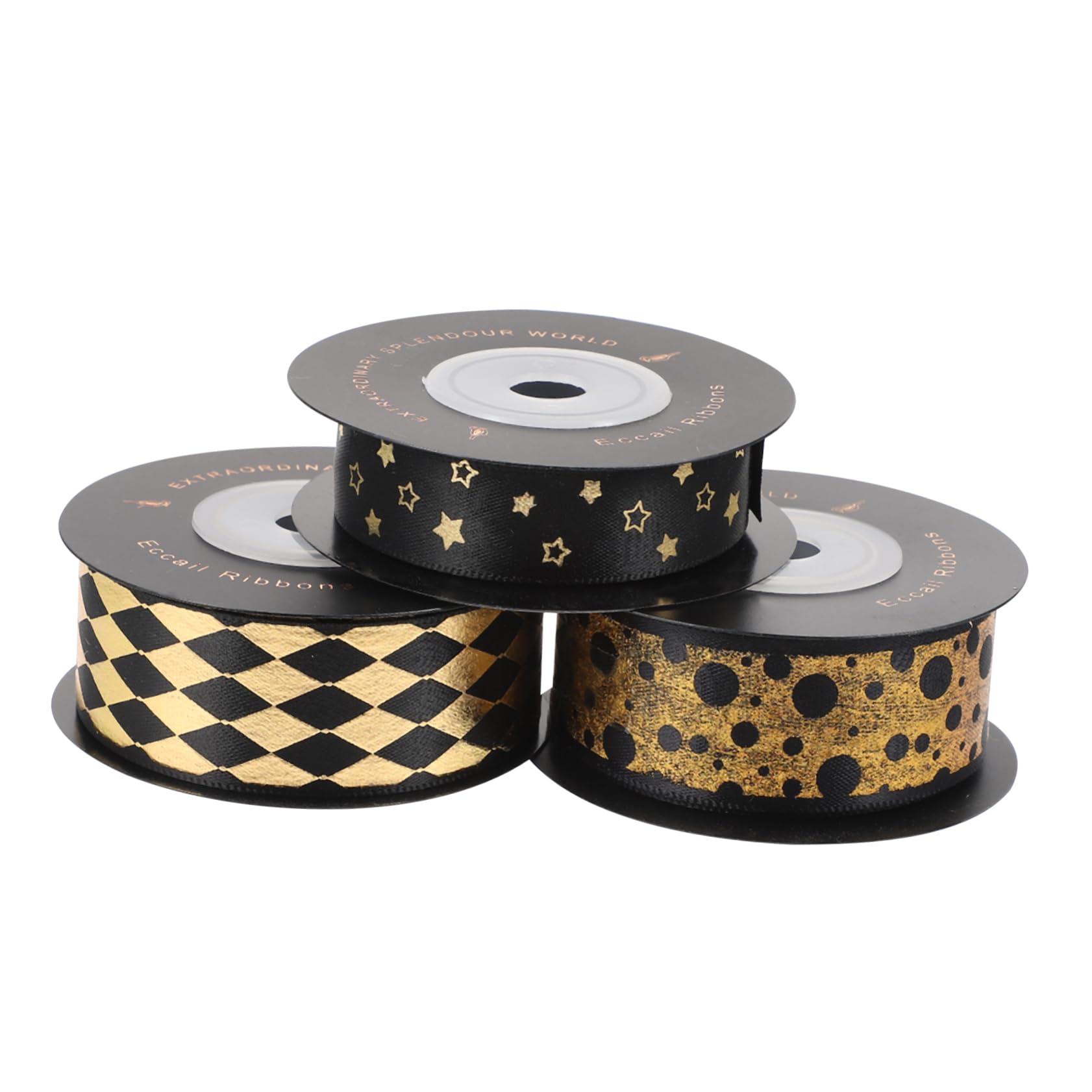 Gadpiparty 2 Set Nastro Da In Tessuto Stropicciato Sottile Spesso Per Artigianato In Raso Largo Per Regali Decorazioni Natalizie Nastro Decorativo In Poliestere Nero 3 * 2