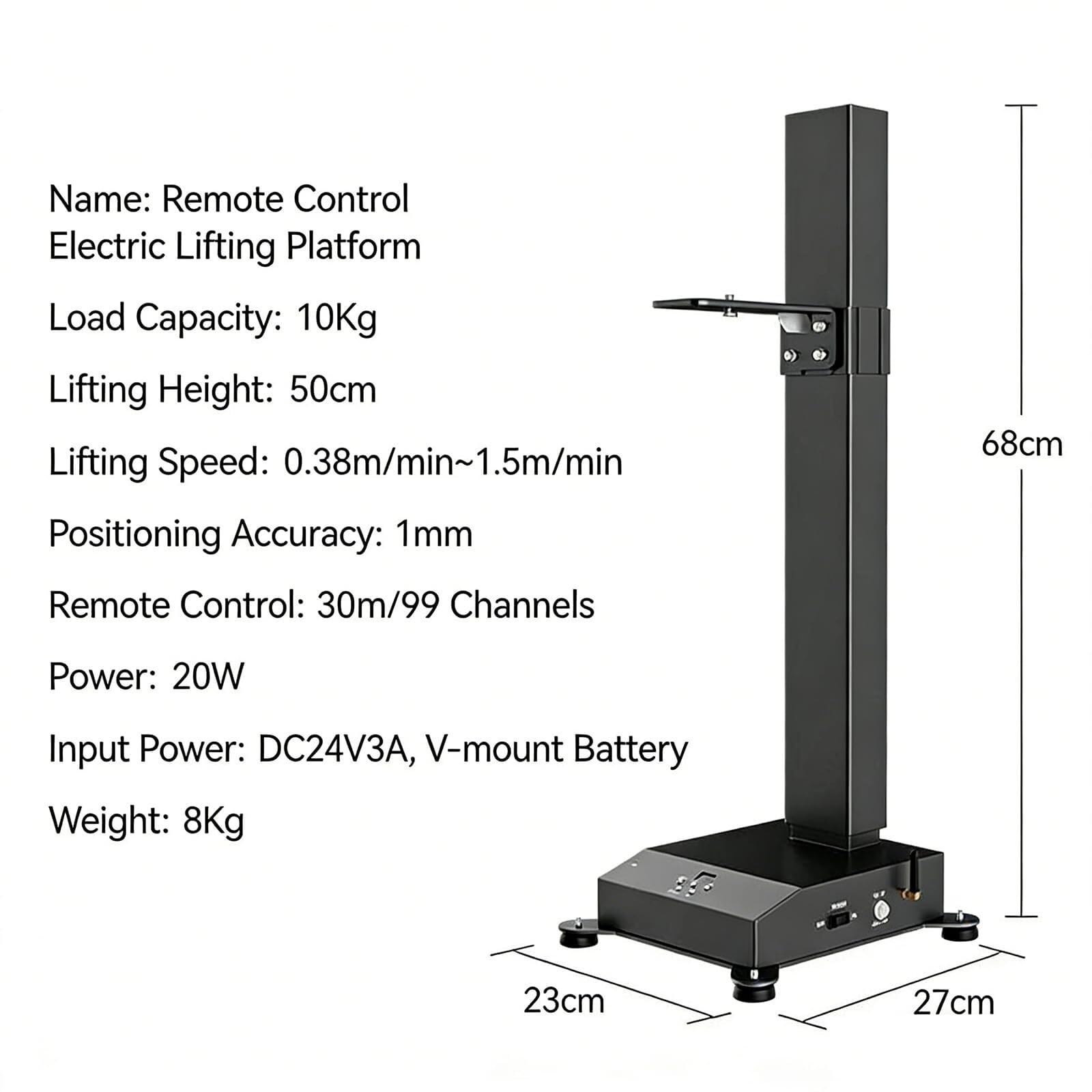 Deslizador de cámara motorizado con control remoto, soporte vertical de 50 cm para transmisión en vivo, escaneo de memoria de punto AB, 10 alturas preestablecidas, ideal para transmisión y videografía