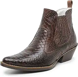 Botina Masculina Bico Fino Anaconda Tabaco Country Texana