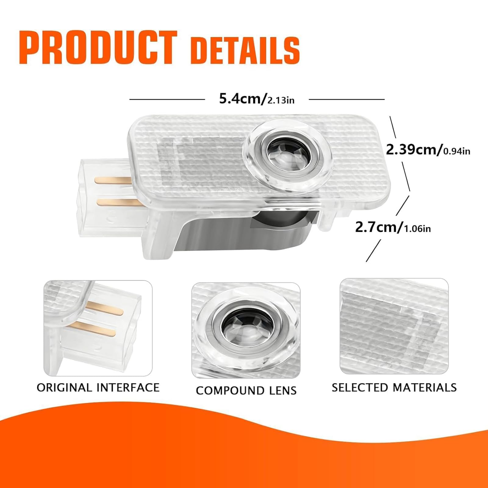 4pcs Luz de Bienvenida de Coche para Audi A1/A3/A4/A5/A6/Q3/Q5/Q7/A7/A8/R8/TT Luces de Cortesía Bajopuerta, Umbral Led para Puertas Coche