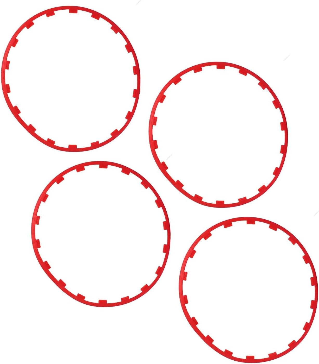 4PCS Wheel Rim Ring Red Wheel Trim Protector Ring Replacement for 2017 to 2023 and Enhance The Look of Your Wheel Rims with These Wheel Rim