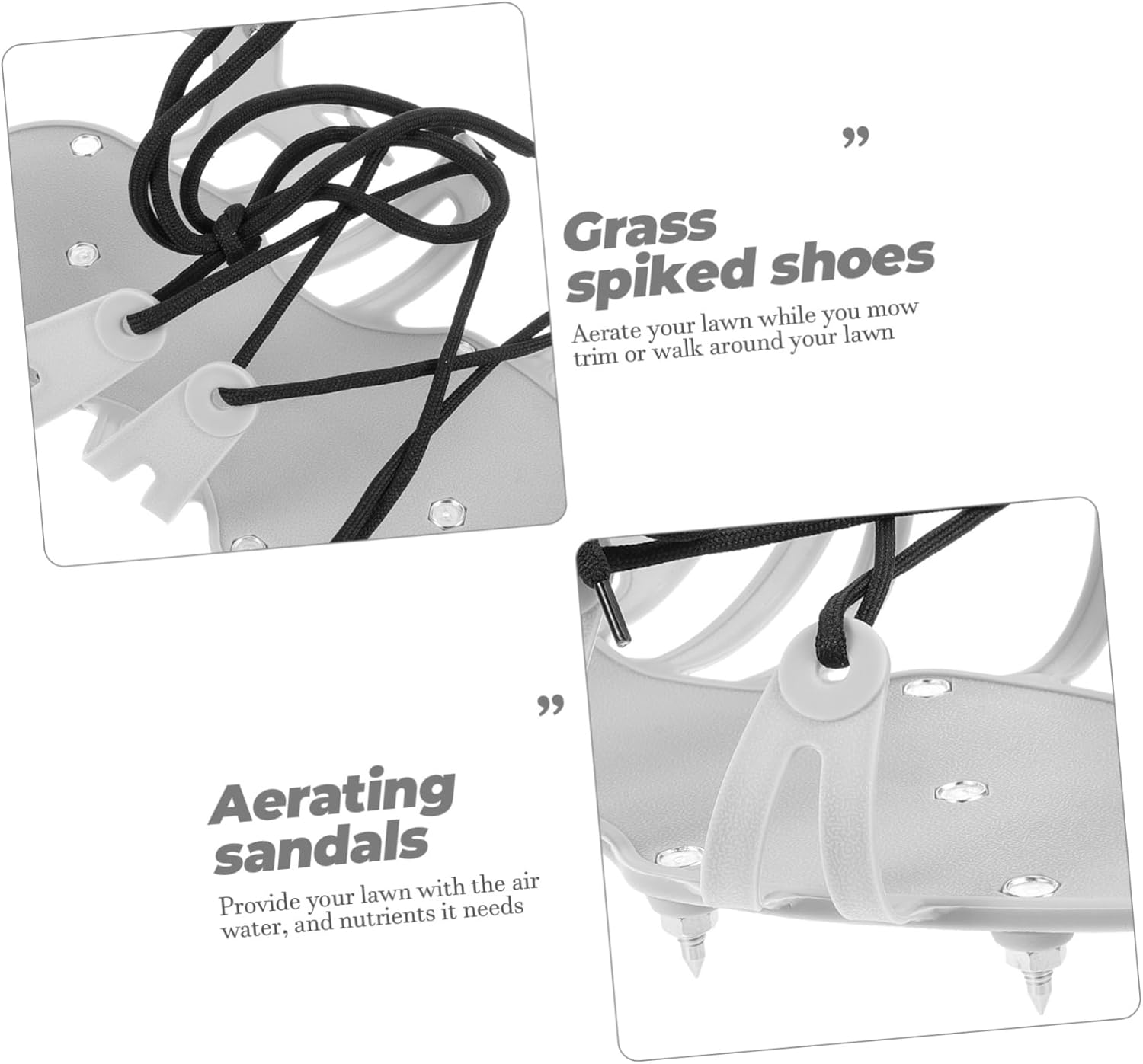 HANABASS 1set Lawn Aerator Shoes Straps Easy-Assembly Aerator Sandals for Grass Lawn Care Spike Design for Efficient Soil Aeration