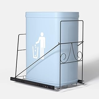 Pull Out Trash Can Under Cabinet, Under Sink Trash Can Pull Out, Under Cabinet Trash Can Pull Out, Adjustable Slide-Out Rack for Kitchen Sink Fits 7-11 Gallon 35QT Trash Can - Trash Can Not Included
