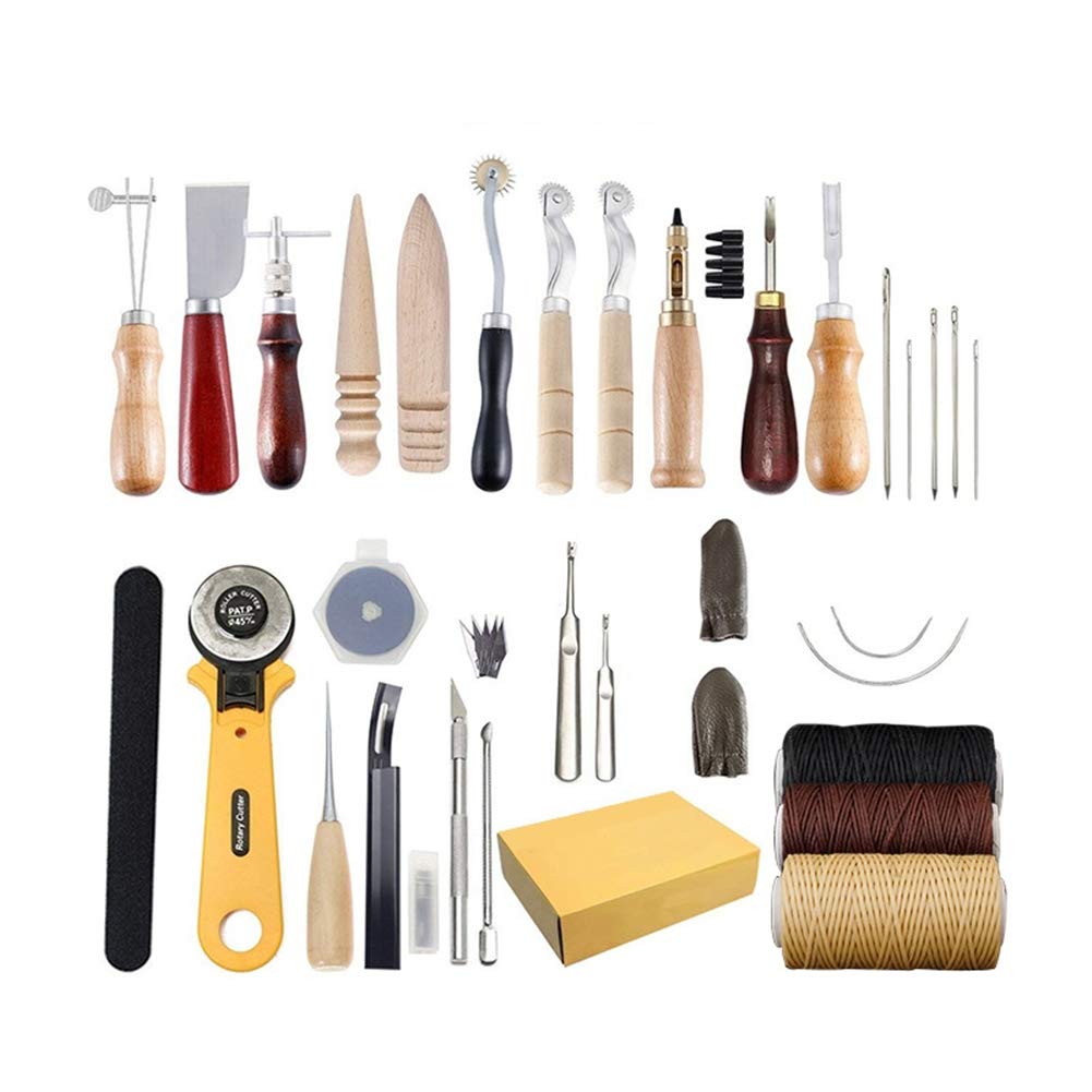Outils de maroquinerie kit 25 pièces pour couture cuir artisanat manuel