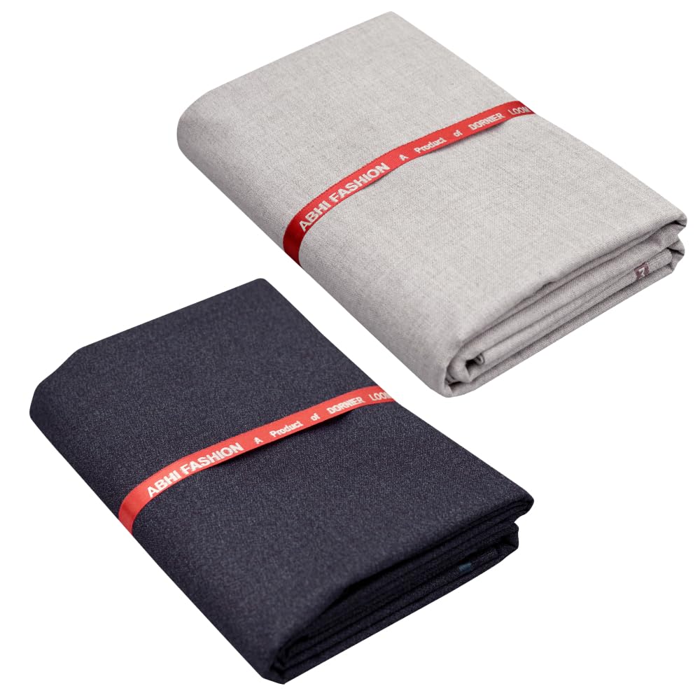 Abhi Fashion Men's Cotton Feel Blend Formal Unstitched Combo Trouser Fabric For Men (Pack Of 2)-picture-15