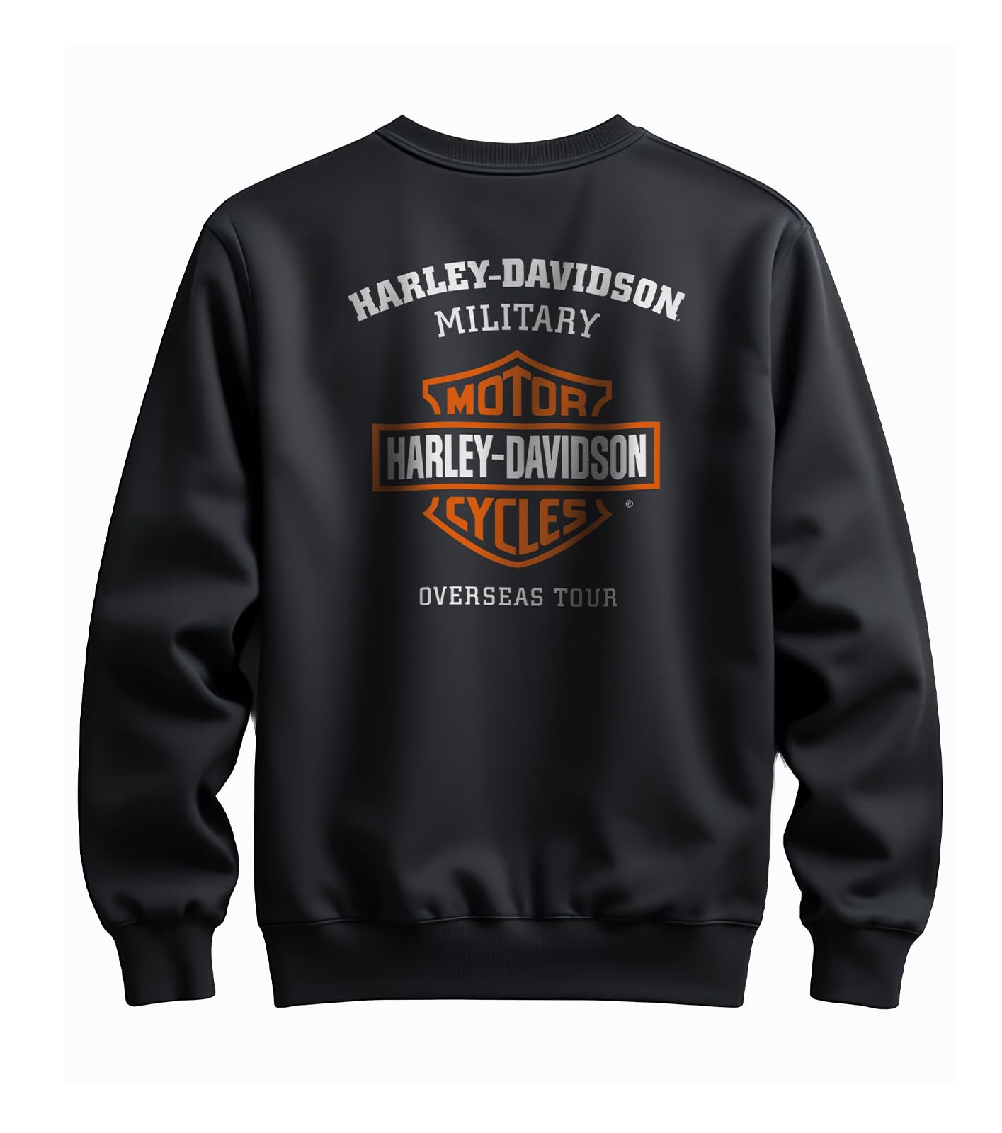 Harley-Davidson Military, Exclusive Military Overseas Tour, Bar and Shield Men’s Sweatshirt, Black, Medium