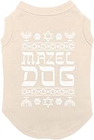 Vista 4 de Mazel Dog - Camisa para perro judío de Hanukkah Pascua Seder (azul rey, 3XL)