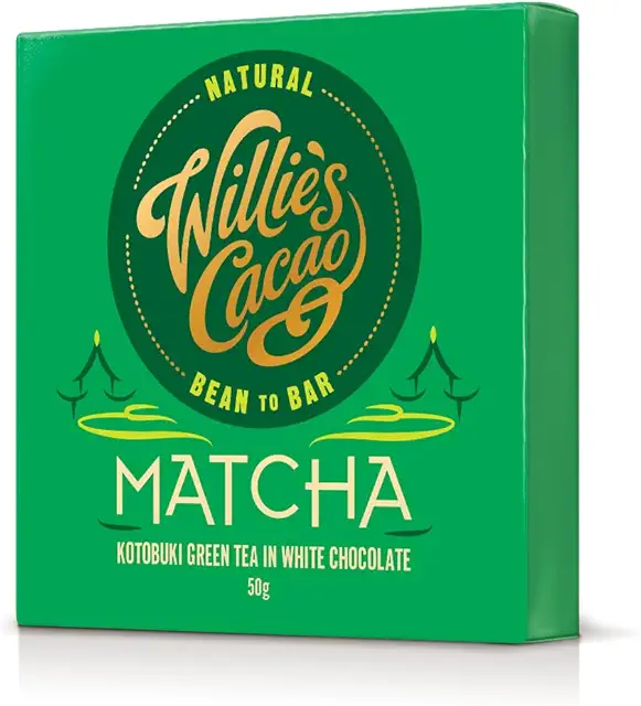Willie's Cacao Artisan Matcha White Chocolate Bar - Ceremonial Grade Green Tea 50g