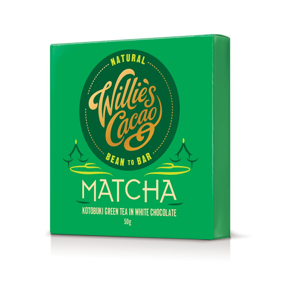 Willie's Cacao Bar - Matcha, White Chocolate with Ceremonial Grade Green Tea - 50g - Artisan chocolate